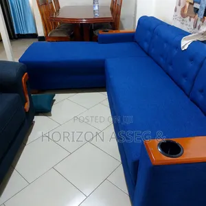5-Seater Sofa Set - High Density Fabric, Blue