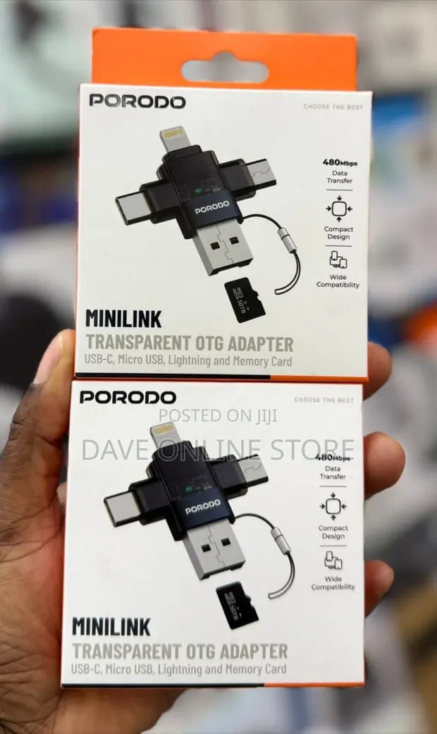 Porodo Minilink Transparent OTG Adapter - 1