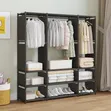 Three Column Metal and Fabric Wardrobe Organizer - 2