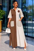 Long Sleeve Striped Dresses - 1