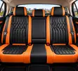 Premium Nappa Leather Seat Covers (Orange & Black) - 1