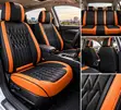 Premium Nappa Leather Seat Covers (Orange & Black) - 2