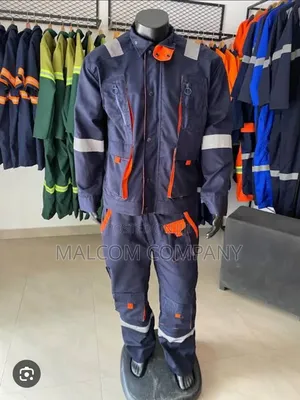 Industrial Workwear Uniform Set with Reflective Strips