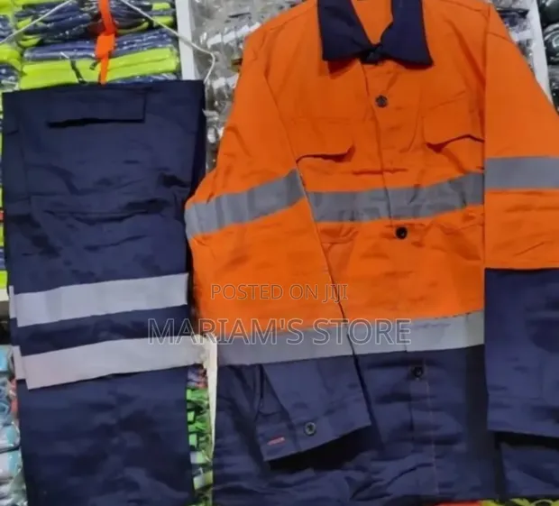 American Safety Orange and Navy Blue Two-Piece High-Visibility Coverall - Size S - 1