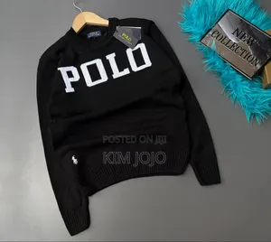Men's Polo Long Sleeve Round Neck Sweater