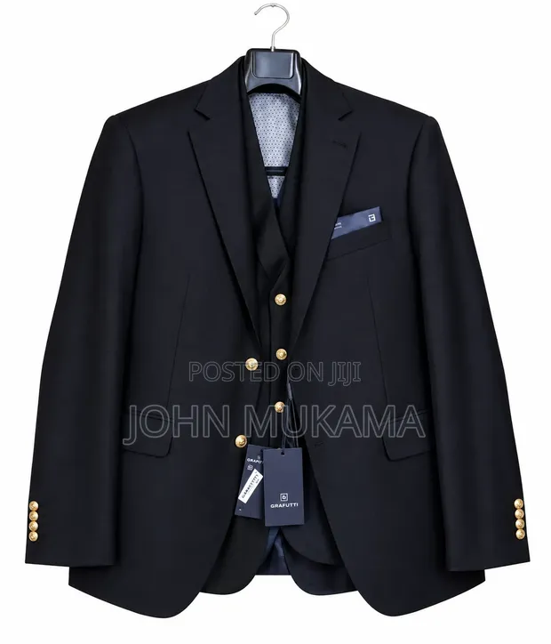 Men's Barutti Designer Blazer - Black Wool Super 150s - 1