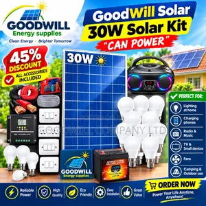 30W Home Solar Power Kit - Full System
