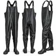 Black Waterproof Chest Waders with Integrated Rubber Boots - 1