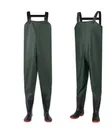 Black Waterproof Chest Waders with Integrated Rubber Boots - 2