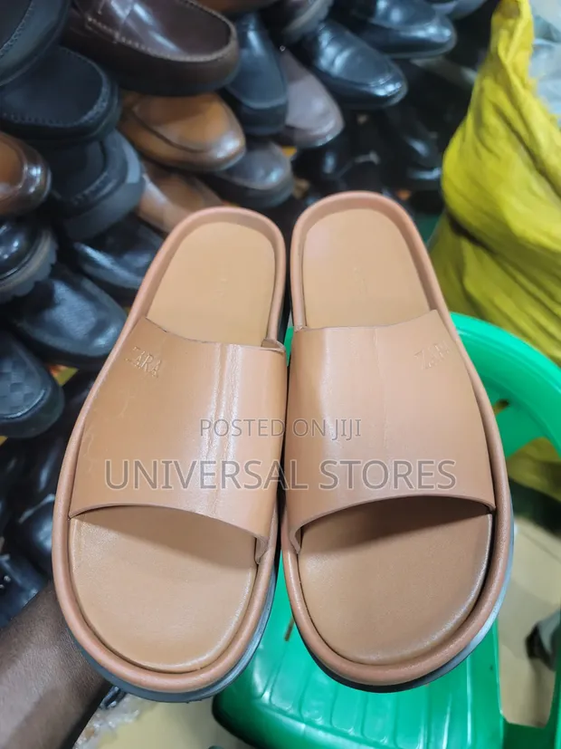 Zara Leather Slides - Men's - 1