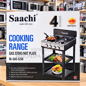 Saachi 4-Burner Gas Cooking Range with Hot Plate - NL-GAS-5258
