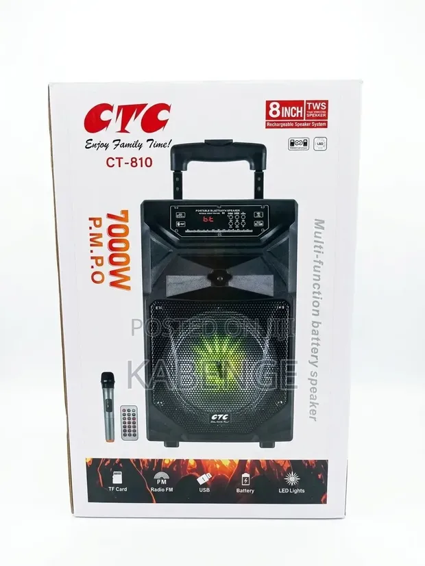 CTC CT-810 8-Inch Portable Rechargeable Speaker with Microphone - 1