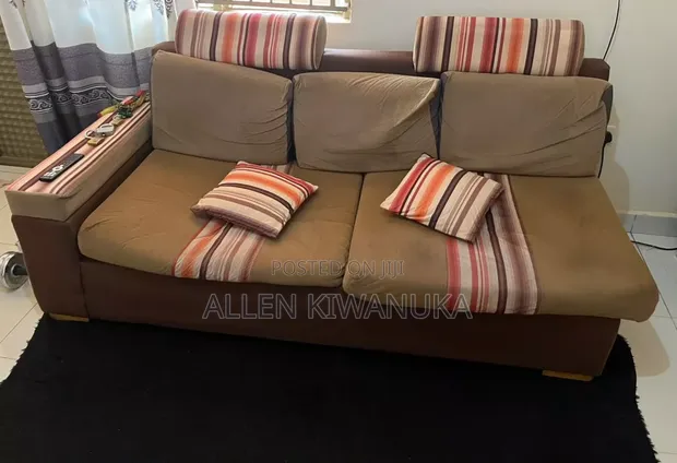 Comfy 3-Seater Sofa with Throw Pillows - 1