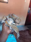 Bling Rhinestone Skull Buckle Belt - Gold & Silver - 2