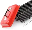 Portable Red-and-Black Briefcase-Style Charcoal Barbecue Grill - 2