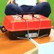 Portable Red-and-Black Briefcase-Style Charcoal Barbecue Grill - 3