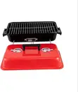 Portable Red-and-Black Briefcase-Style Charcoal Barbecue Grill - 4
