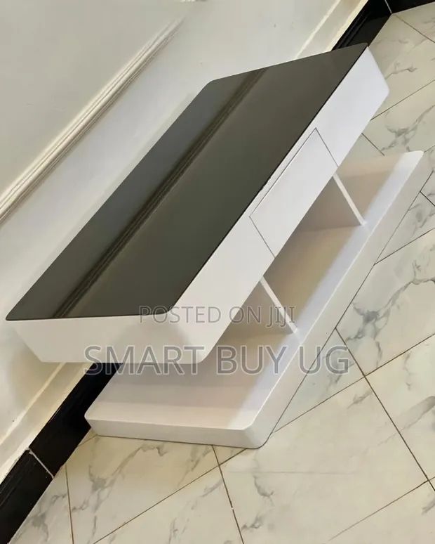 Brand New Glass Top Center Table - White - 1