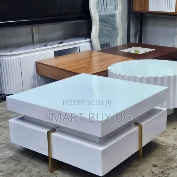 Brand New Glass Coffee Table - White - 80cm - 1