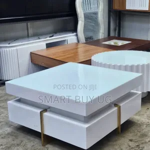 Brand New Glass Coffee Table - White - 80cm