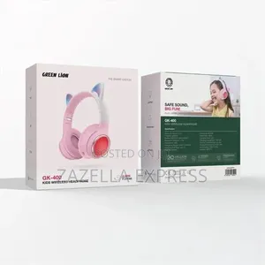 Greenlion GK400 Kids Wireless Headphones - Cat Ears, Pink