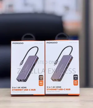 Porodo 9-in-1 4K USB-C Hub with 100W PD & 10Gbps USB 3.2