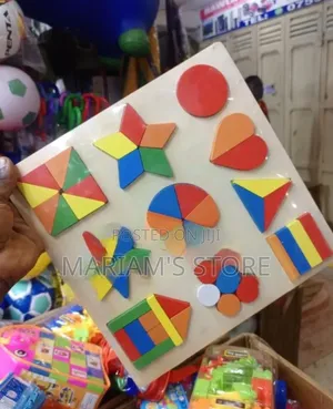 10-in-1 Wooden Geometric Shape Sorting & Pattern Puzzle Board