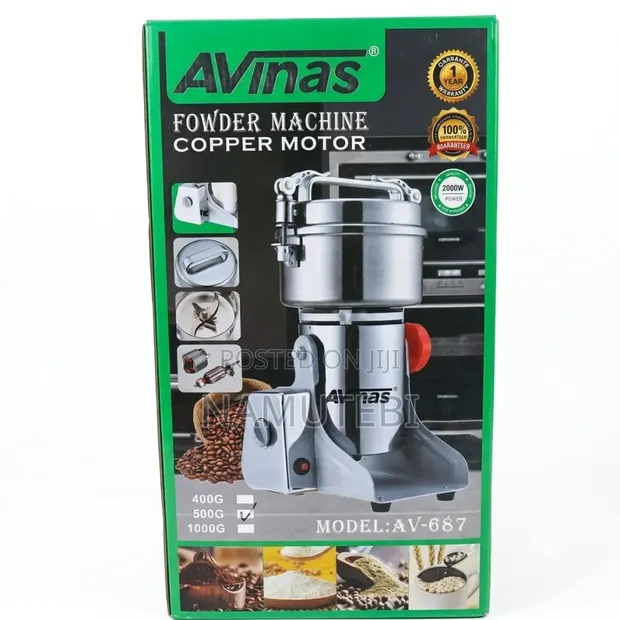 Avinas Electric Cereal Grinder - 500g Capacity - 1
