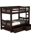 3x6 Coffee Brown Bunk Bed - 1