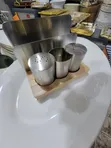 Stainless Steel Restaurant Table Condiment & Napkin Holder Set - 2