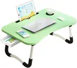 Foldable Laptop Bed Tray Table with Storage & Cup Holder - 2