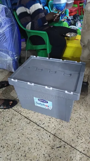 Double Open Plastic Storage Boxes - Gray