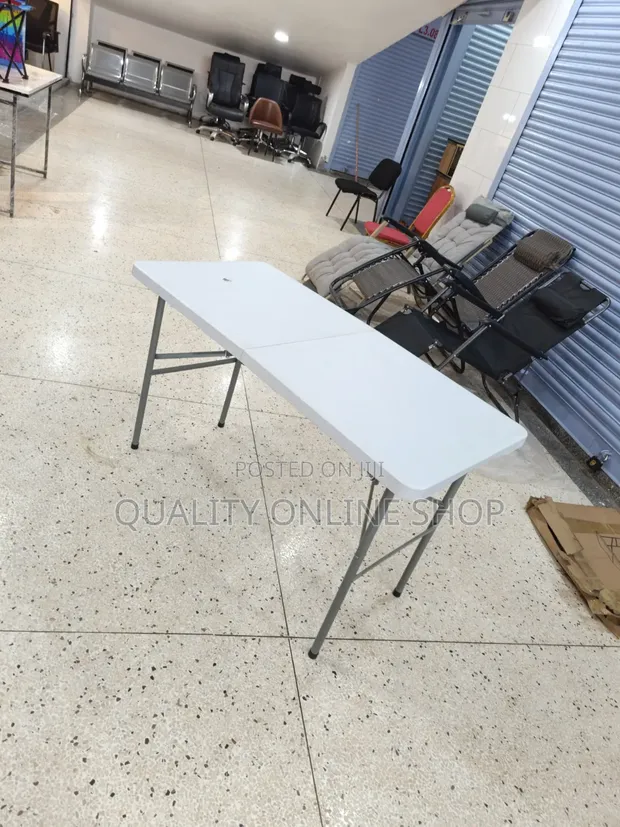 Metal Frame Foldable Plastic Table - 1
