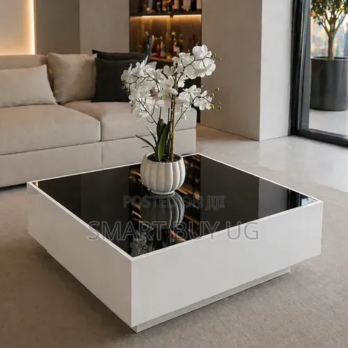 Brand New Glass Center Table - White - 80cm - 1