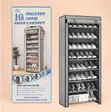 10-Layer Vertical Fabric Shoe Cabinet - 1