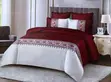 4-Piece Maroon and White Cotton Duvet Set - 1