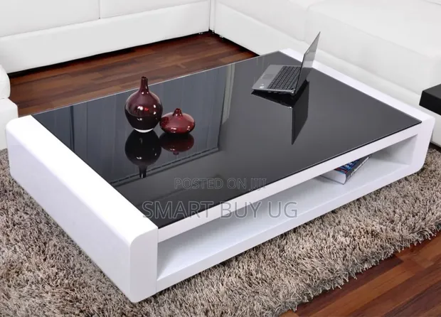 Brand New Glass Coffee Table - White - 120cm - 1