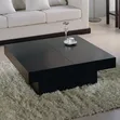 Solid Wood Center Table - Italian Style, Black - 1