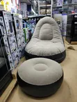 2-in-1 Inflatable Air Sofa Chair - Gray/Black - 1