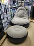 2-in-1 Inflatable Air Sofa Chair - Gray/Black - 2