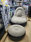 2-in-1 Inflatable Air Sofa Chair - Gray/Black - 3