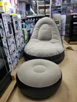 2-in-1 Inflatable Air Sofa Chair - Gray/Black - 4