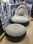 2-in-1 Inflatable Air Sofa Chair - Gray/Black - 5