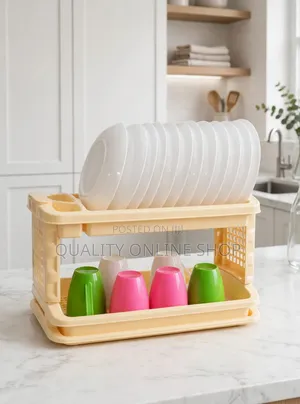 Plastic Dish Rack - Brown