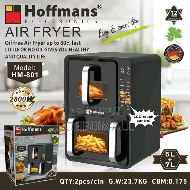 Hoffman Air Fryer 5L + 7L - HM801 - 1