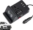 200W Car Power Inverter with Wireless Charging, Type-C & USB - 2