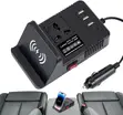 200W Car Power Inverter with Wireless Charging, Type-C & USB - 5