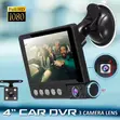 3-Camera 4-Inch Car Dash Cam 1080p with Night Vision - 1