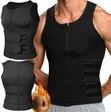 Men's Neoprene Zipper Sauna Waist Trainer Vest - 2