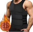 Men's Neoprene Zipper Sauna Waist Trainer Vest - 3